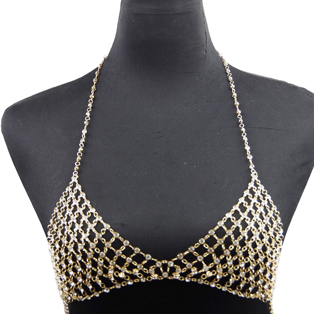 ✪ Sexy Bra Chains Crystal Waist Chain Rhinestone Body Chain Bikini Top Bra  Chain Gold Body Jewelry for Women and Girls - Walmart.com