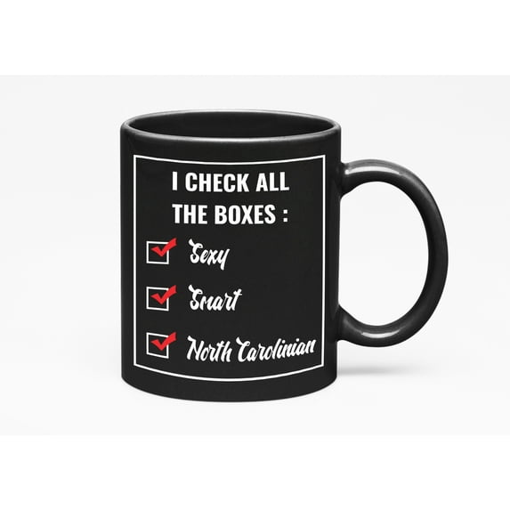 Sexy Carolinian, North Carolina USA or US State Cup, Black 11oz Ceramic Mug
