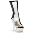 thumbnail image 1 of Sexy Chic PVC transparent Women's Clear Chunky Heel Ankle Boots in Black, 1 of 3