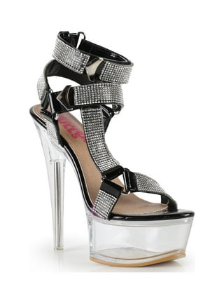 Black and clearance clear heels