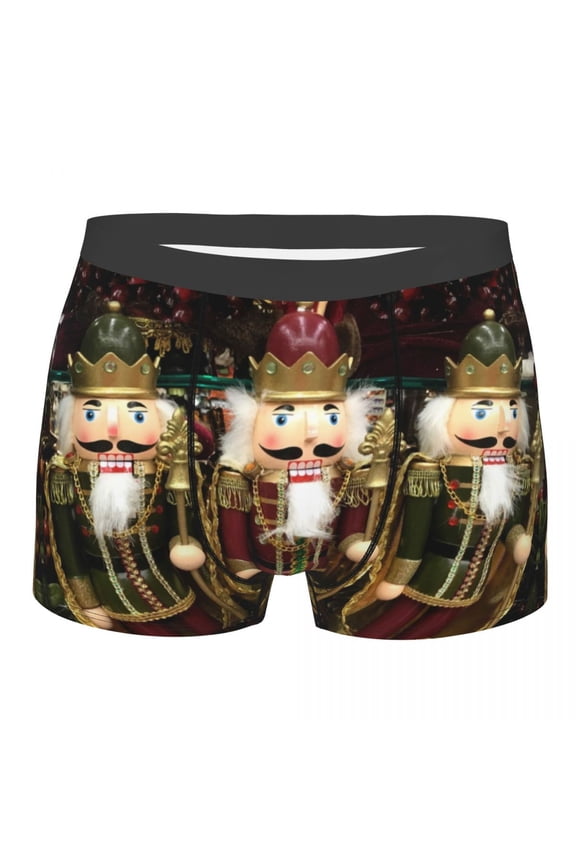 Sexy Christmas Nutcracker Cartoon Soldier Toy Boxers Shorts Panties Men's Underpants Comfortable Briefs Underwear