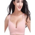 thumbnail image 1 of Sexy Cotton Sleep Nursing Feeding Pregnant Breastfeeding Bra Wire 3/4 Cup B, 1 of 6