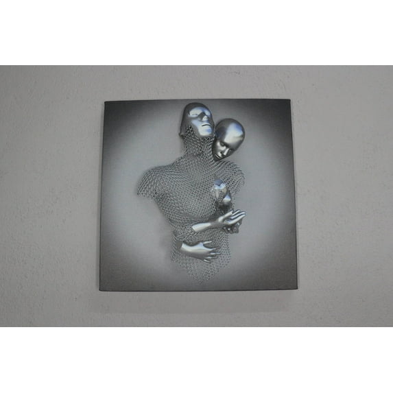 Sexy Couple Canvas Art, Metallic Canvas Art, 3d Effect Wall Art, Couple Hugging 3d Canvas, Abstract Artwork, Couple Hugging Printed, Canvas Wall Decor - White Framed