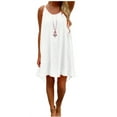 thumbnail image 1 of Lumento Solid Beach Dress for Womens Summer Loose A Line Sundress Holiday Vocation Sleeveless Short Dress, 1 of 3