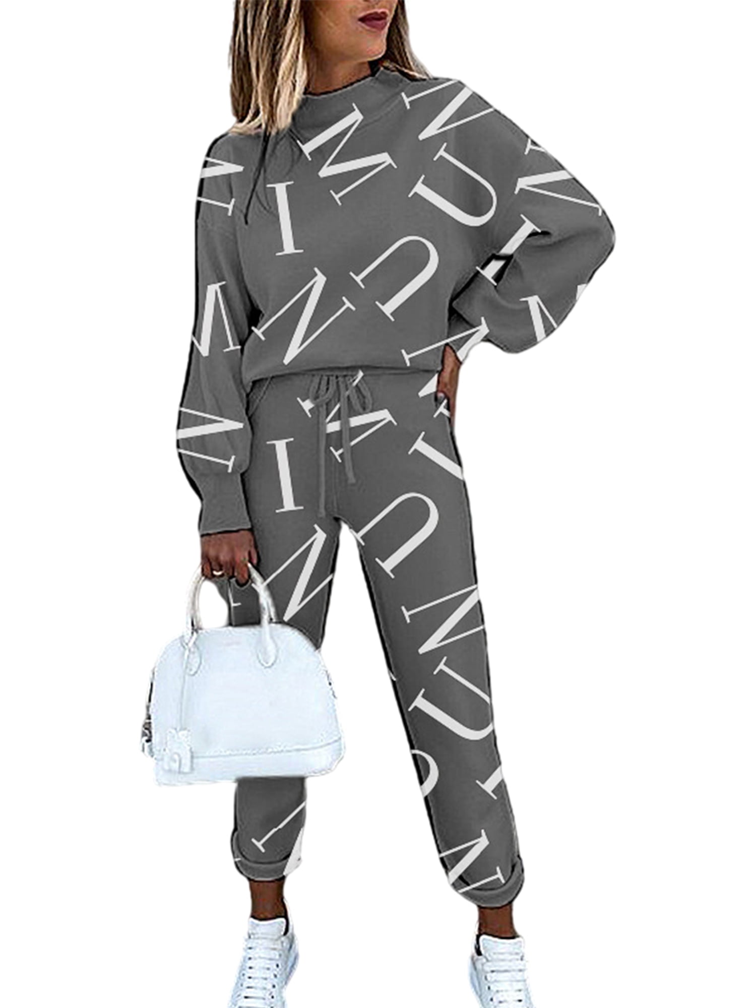 Sexy Dance Casual Tracksuit Sets for Women 2 PCS Sweatsuit