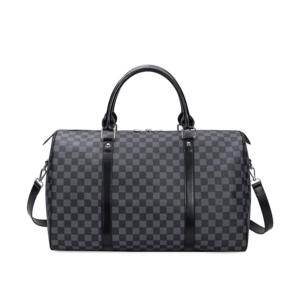 Sexy Dance Checkered Duffel Bag for Women Men Travel Overnight Bag