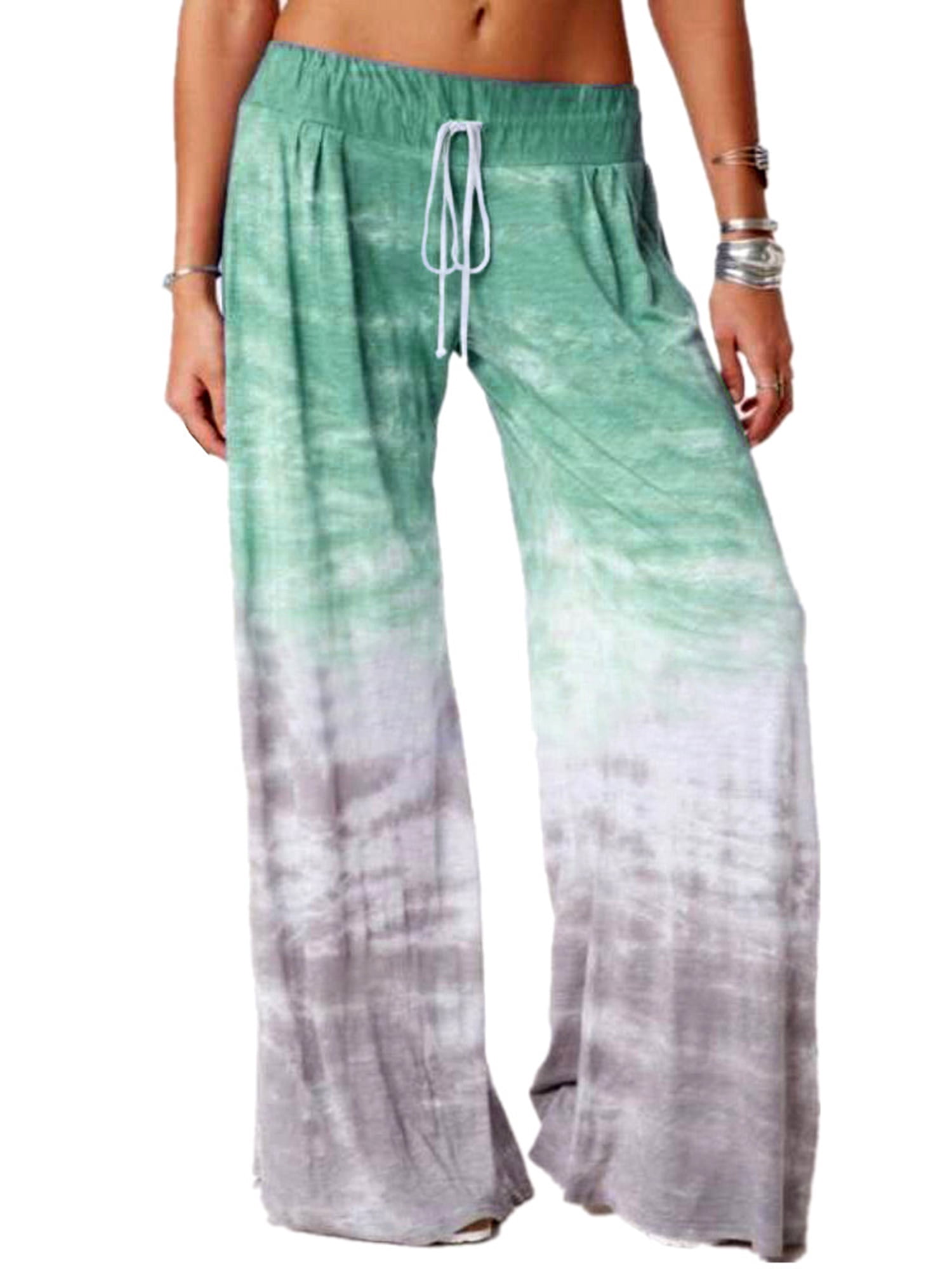 Sexy Dance Women Palazzo Pant Wide Leg Pants Drawstring Trousers