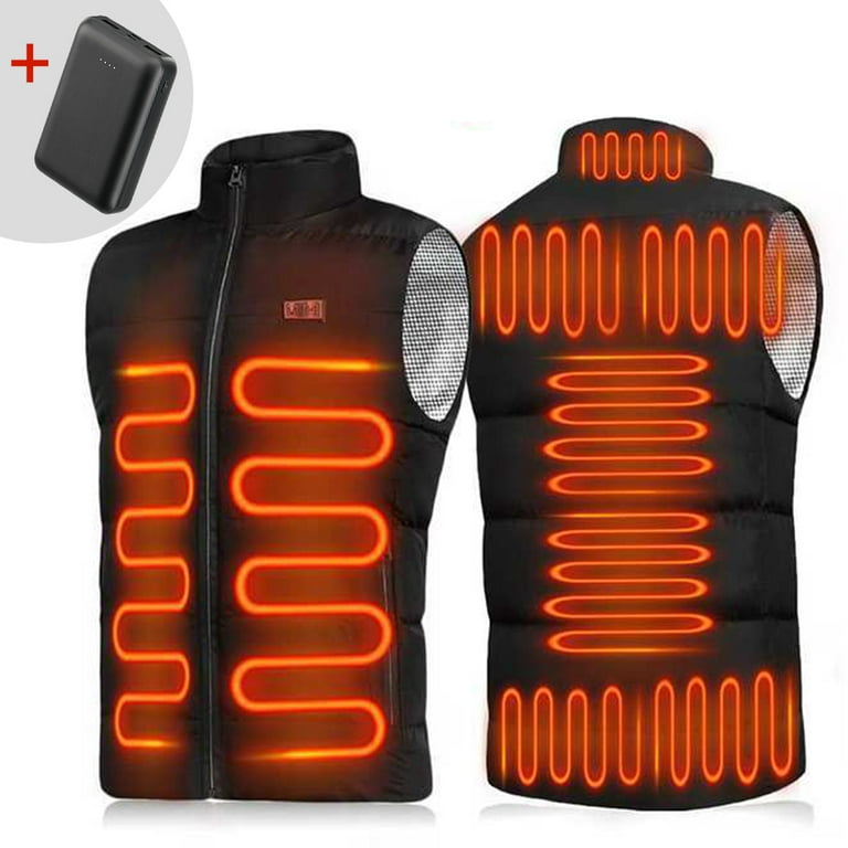 Sexy Dance Heated Vest for Men Women unisex Electric Heated Coat with Power Bank USB Rechargeable Washable Heated Jacket Outdoor Fishing Hunting