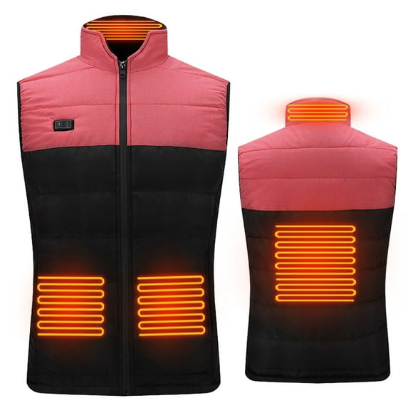 Sexy Dance Men Women Heated Jacket Electric Thermal Vest Lightweight Heating Coat Sleeveless Zipper Winter Warmth Outwear With 10000mHA Power Bank
