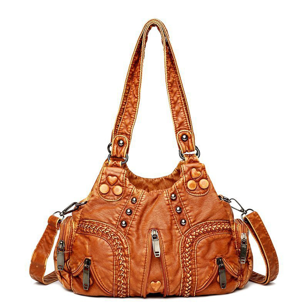 Sexy Dance Hobo Handbags for Women PU Leather Satchel Tote Shoulder Bags Large Capacity Crossbody Purses,Brown - image 1 of 7