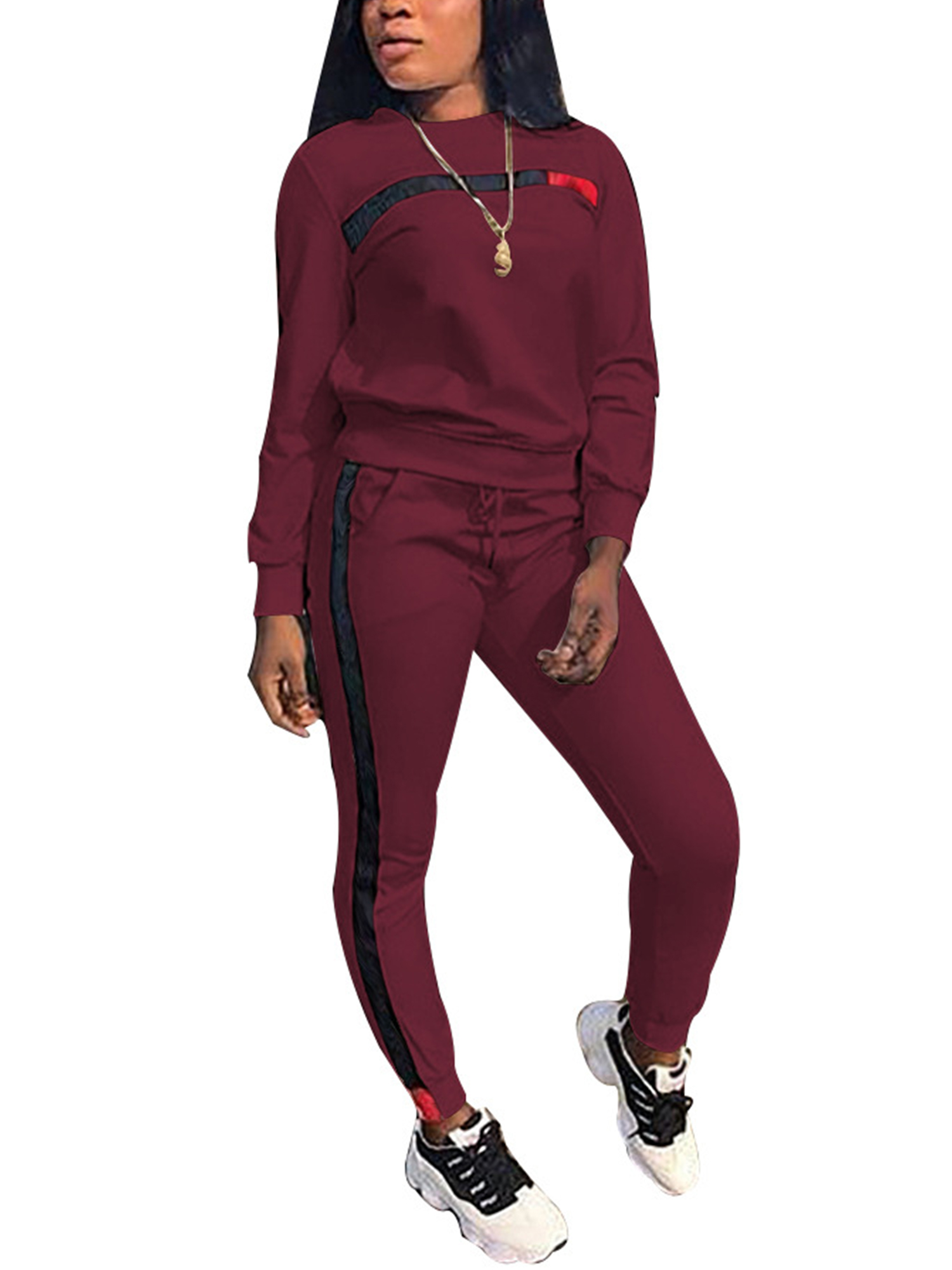 Sexy Dance Ladies 2PCS Tracksuits Sets Sports Baggy Lounge Wear Outfits ...