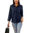 thumbnail image 1 of Sexy Dance Long Sleeve T Shirt for Women Casual Button Down Tunic Shirt Oversize Office OL Work ​Tops Blouse Lapels Collar Shirt, 1 of 5