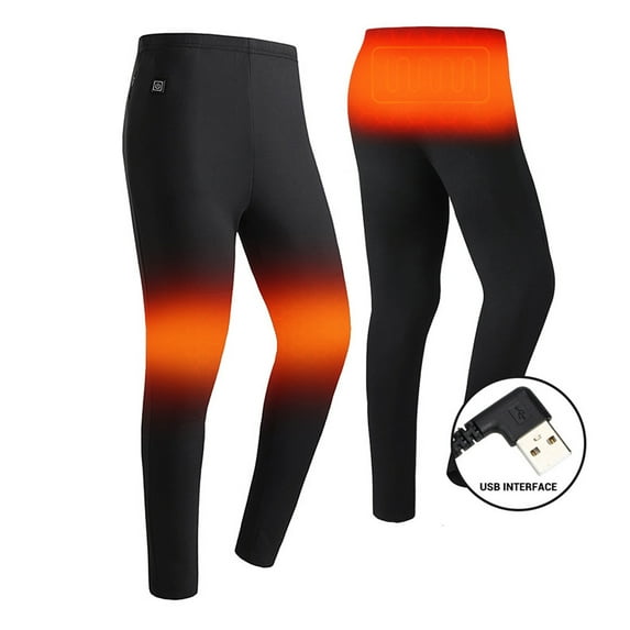 Sexy Dance Men Women Heated Underwear Top with Pants Set Washable USB Charging Electric Thermal Heating Insulated Clothes with 3 Level Temperature Setting Cold-Proof Underwear Outdoor Winter Heating
