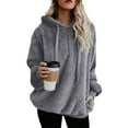 thumbnail image 1 of Sexy Dance Plus Size Hoodie Sweater For Women Casual Loose Long Sleeve Pullover Sweashirt V Neck Drawstring Hooded Jumper Tops for Women, 1 of 2