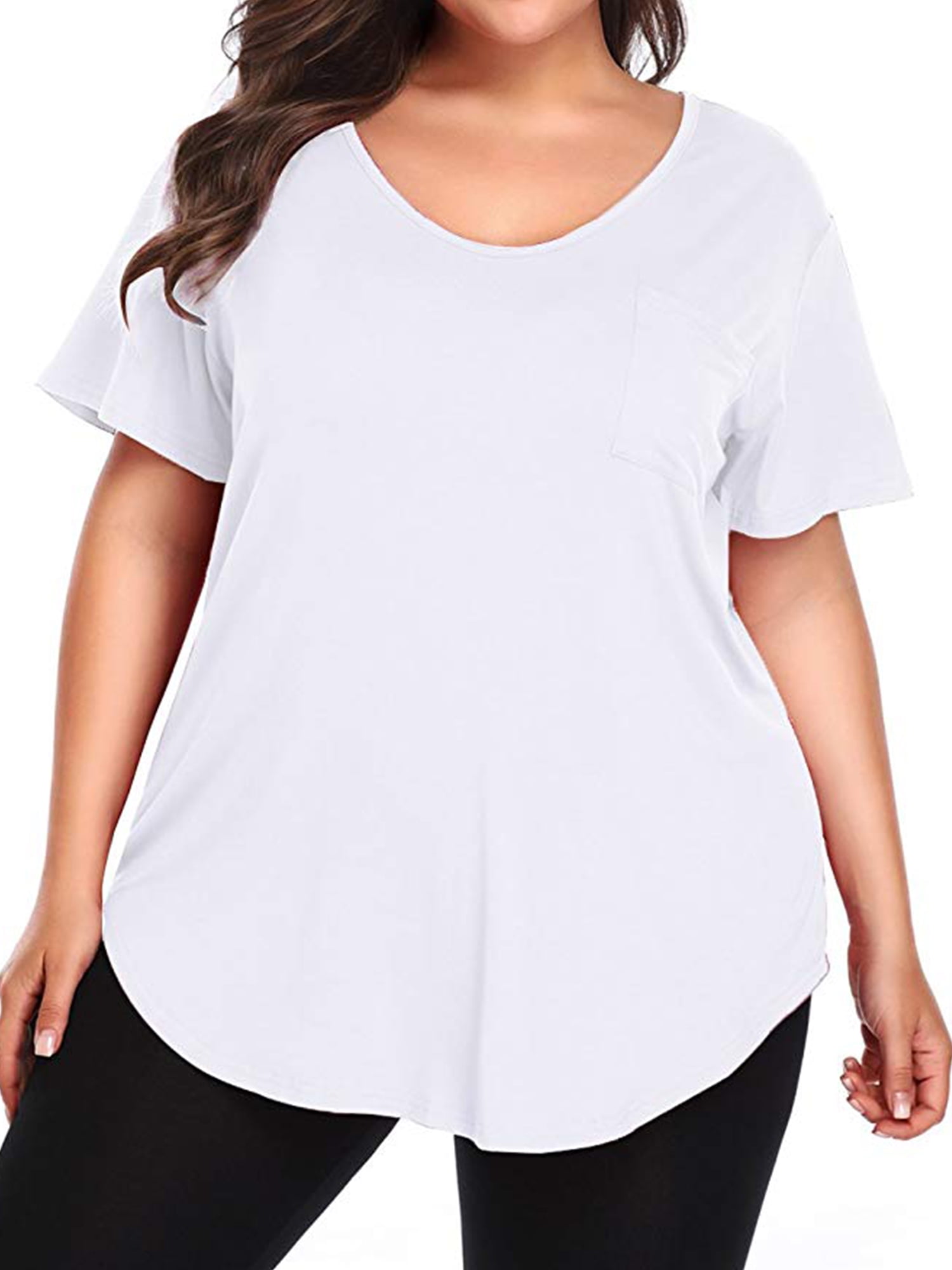 Sexy Dance Plus Size Tops for Women Short Sleeve Summer Blouse