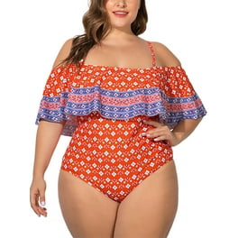 Plus size ruffle swimsuit hotsell