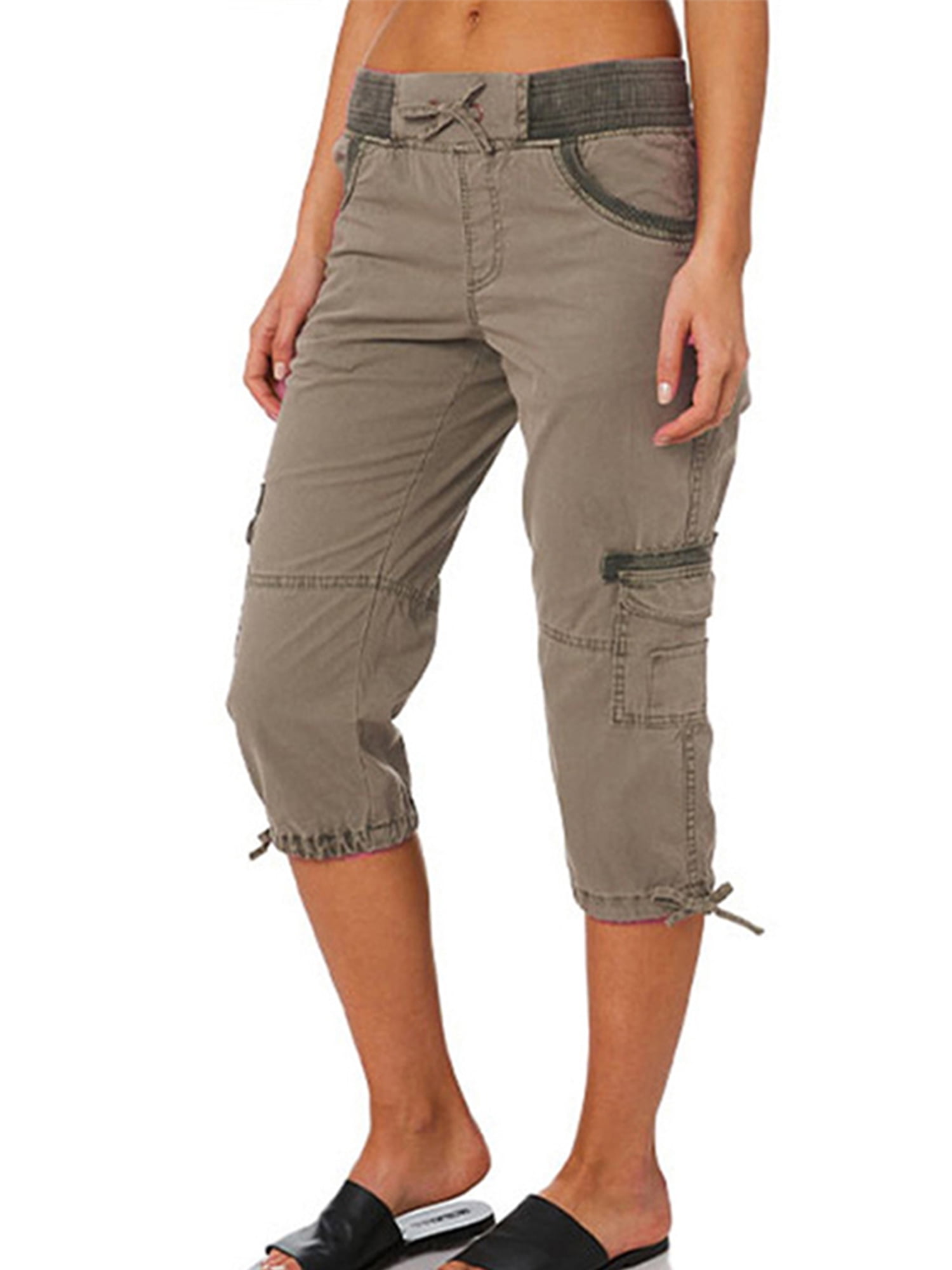 Sexy Dance Summer Cargo Capris Pants For Women Hight Waist Beach Loose