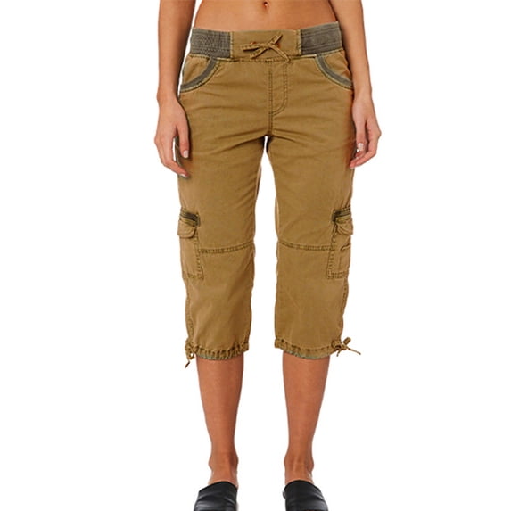 Sexy Dance Summer Cargo Capris Pants For Women Hight Waist Beach Loose Pants Holiday Drawstring Cropped Pants Loungewear Size S-3XL