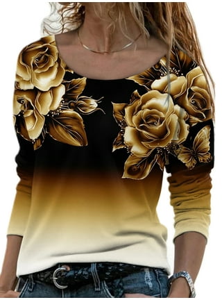 Exclusive Designer Fancy Yellow Flower Shirt For Women