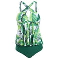 thumbnail image 1 of Sexy Dance Tankini Set For Women 2pcs Swimsuit High Waist Bathing Suit Tummy Control Beachwear with Bikini Swim Bottoms, 1 of 2