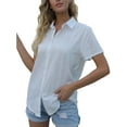 thumbnail image 1 of Sexy Dance Tunic Top for Women Summer Beach Tee Shirt Buttons Down Short Sleeve Top Casual Loose Tunic Blouse Top, 1 of 3