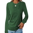 thumbnail image 1 of Sexy Dance Tunic Tops for Women Long Sleeve Round Neck T Shirts Casual Loose Fit T-shirt Tee, 1 of 3