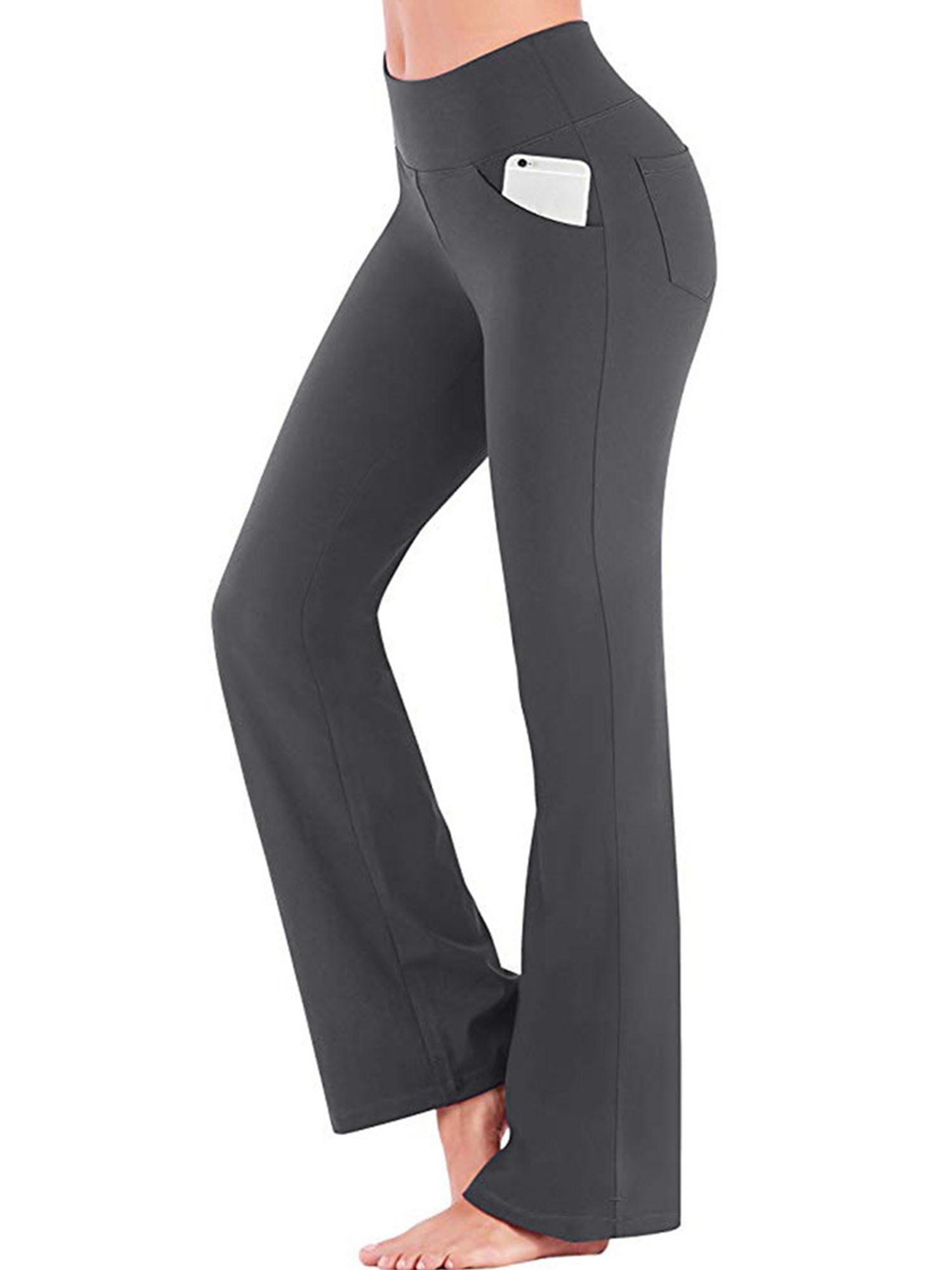 Fleece Lined Flare Leggings Womens Warm Thermal High Waisted Workout  Bootcut Yoga Pants 