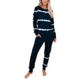 thumbnail image 1 of Sexy Dance Women Casual Pajamas Set Long Sleeve Striped Loungewear Nightwear Women's Casual Tops Long Pants 2 Piece Set Autumn Soft PJ Outfits, 1 of 2