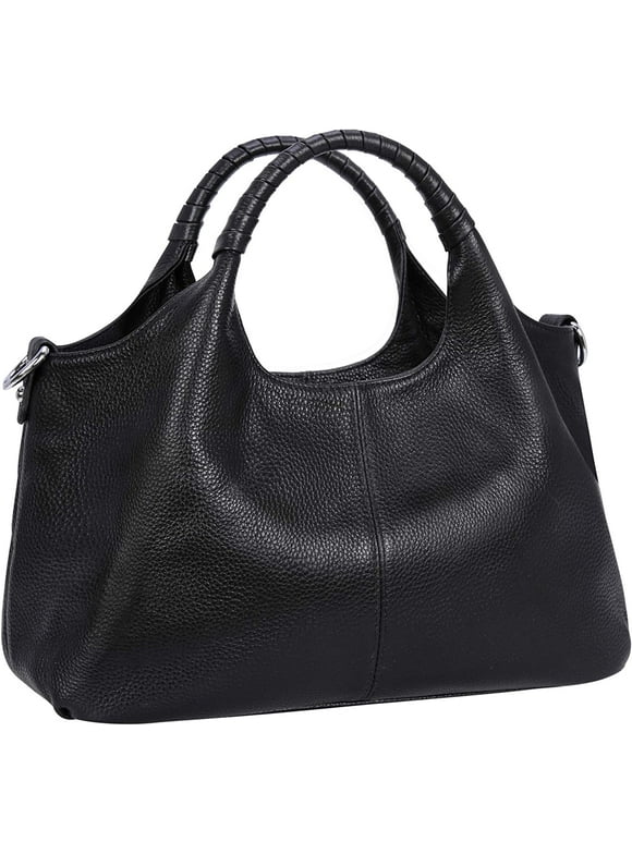 Sexy Dance Women Handbags Genuine Leather Work Tote Shoulder Bag Top Handle Satchel Ladies Hobo Crossbody Bags Black