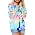 thumbnail image 1 of Sexy Dance Women Hoodie Sweatshirts Casual Tunic Long Sleeve Tie Dye Pullover with Drawstring and Pocket, 1 of 2