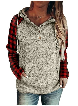 Buffalo plaid kc online splicing hoodie