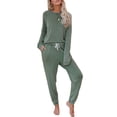 thumbnail image 1 of Sexy Dance Women Loungewear Drawstring Nightwear Elastic Waist Sleepwear Beam Foot Pajamas Sets Home Clothes Lounge Set Green M, 1 of 3