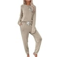 thumbnail image 1 of Sexy Dance Women Loungewear Drawstring Nightwear Elastic Waist Sleepwear Beam Foot Pajamas Sets Home Clothes Lounge Set Khaki XL, 1 of 3