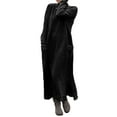thumbnail image 1 of Sexy Dance Women Plus Size Loose Dress with Pockets Long Sleeve Knit Sweater Dress Winter  Tunic Dresses Solid Color Loungewear, 1 of 3