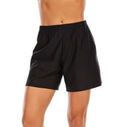 Sexy Dance Women Swim Shorts High Waisted Bathing Suit Bottoms Tummy Control Tankini Board Shorts Black XXL