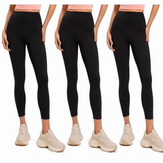 3-Pack Yoga Leggings for Women Elastic Waist Butt Lifting Gym Yoga Pants Ultra Soft Basic Workout Pants