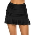 Sexy Dance Women's High Waist Ruffle Swim Skirt Tummy Control Ruched