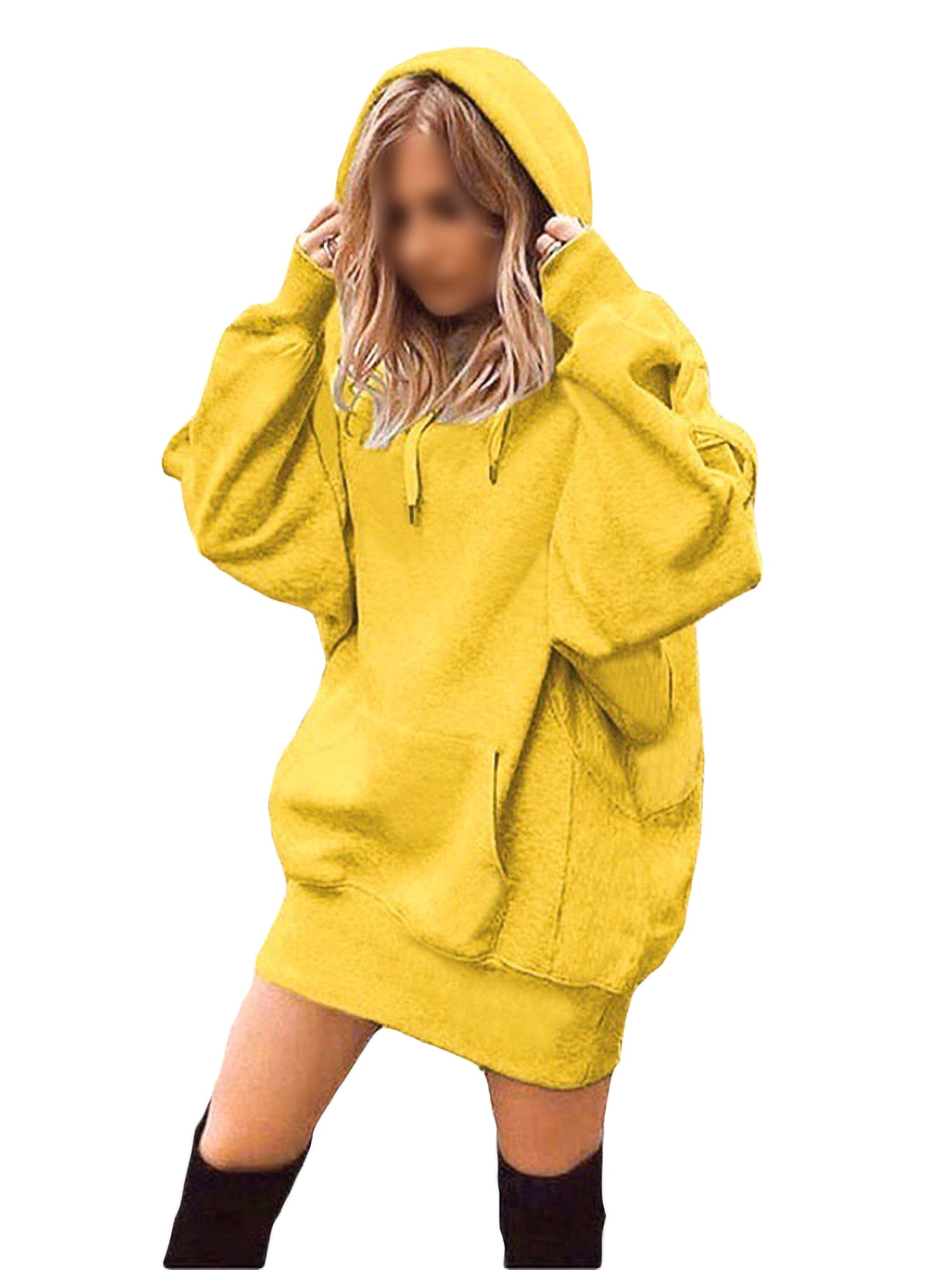 Sexy Dance Women's Hooded Sweatshirt Dress with Pocket