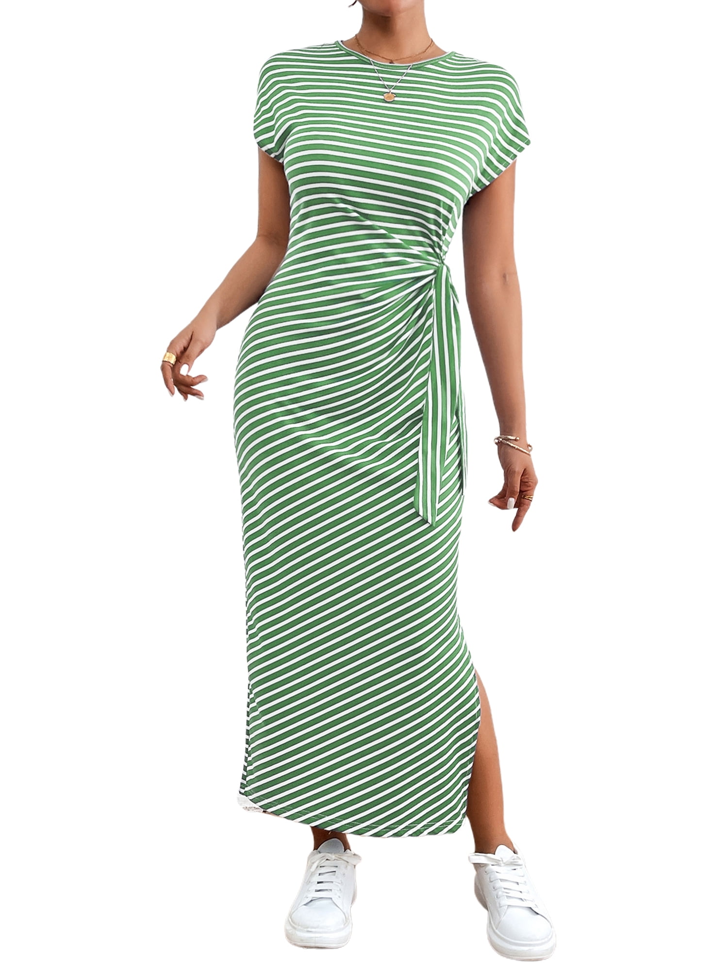Women's Summer Striped Long-sleeved Shirt Dress Design Sense Dresses main image 0