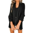 thumbnail image 1 of Sexy Dance Womens 3/4 Sleeve Boyfriend Blazer Solid Color Lightweight Office Work Cardigans Jacket, 1 of 3