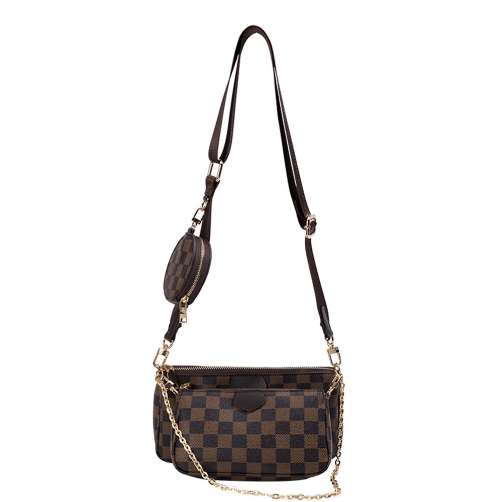 Sexy Dance Large Capacity Womens Checkered Tote Shoulder Bag with Inner  Pouch,PU Vegan Leather Satchel Handbag 