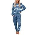 thumbnail image 1 of Sexy Dance Womens Casual Loose Tracksuit Elastic Waist Sports Pants Long Sleeve Tops Set Ladies Active Fitness Set Sweatsuit Workout Athlestic Sport Suit Jogging Suit Womens Activewear Outfits, 1 of 3