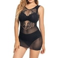 thumbnail image 1 of Sexy Fishnet Lingerie Dress Women Hollow Out Mesh Bodysuit Stretchy Club Nightwear See Through Bodycon Teddy Outfit, 1 of 2