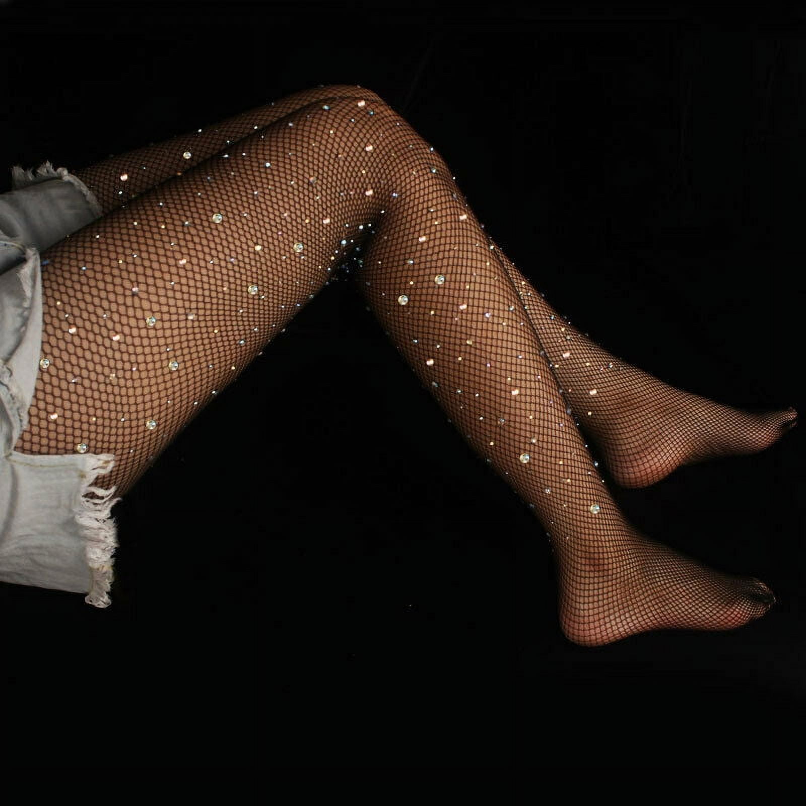 Sexy Fishnet Stockings Gorgeous Sparkle Rhinestone Pantyhose Slim