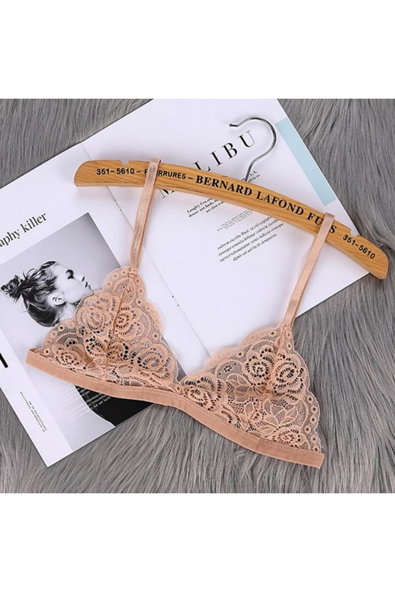 Sexy Floral Lace Wire Bra Bustier Sheer Top Seamless Bralette Underwear