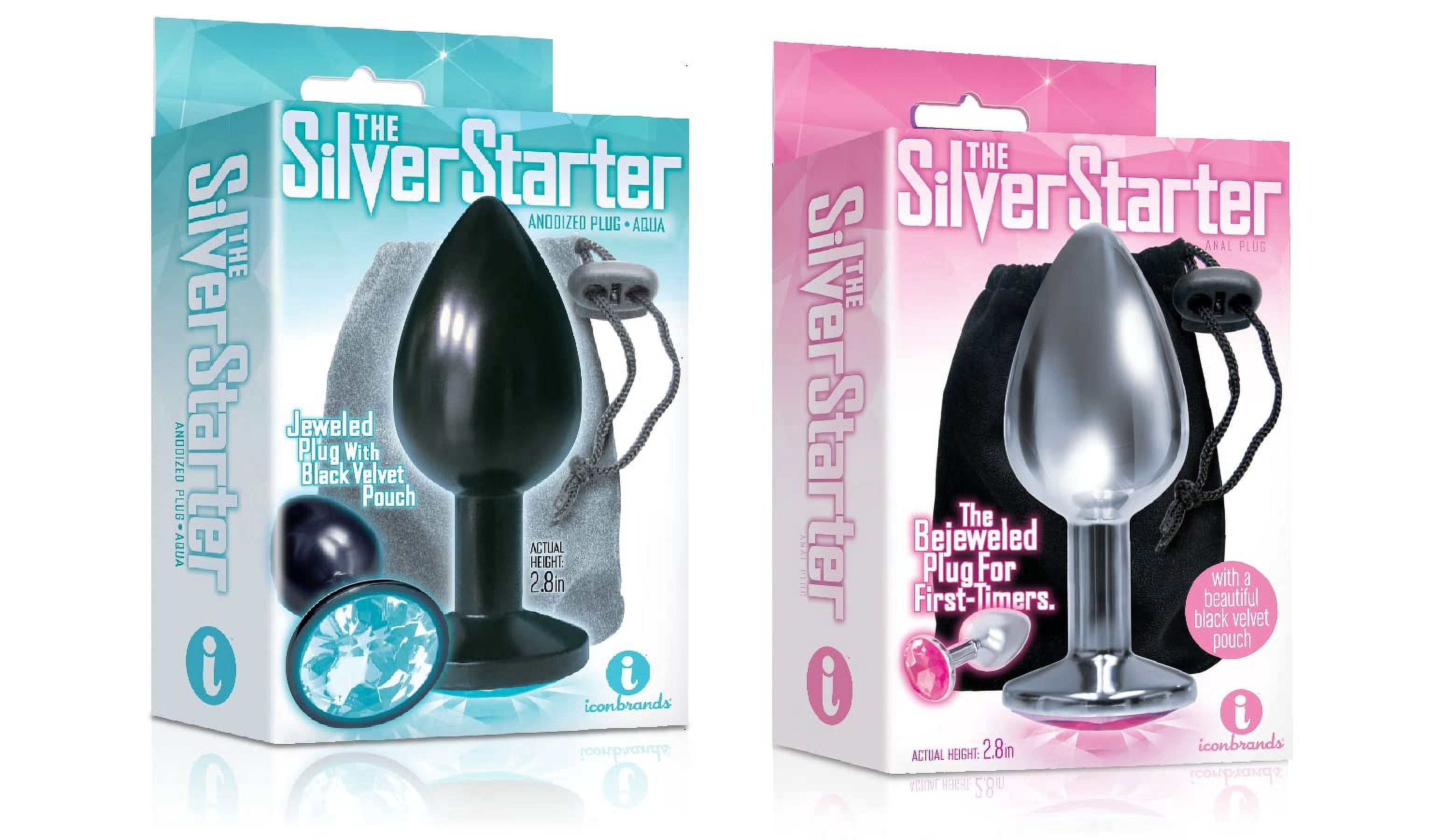 Sexy Gift Set Bundle of The Silver Starter, Bejeweled Annodized Stainless  Steel Plug, Aqua and Icon Brands The Silver Starter, Bejeweled Stainless  Steel Plug - Walmart.com