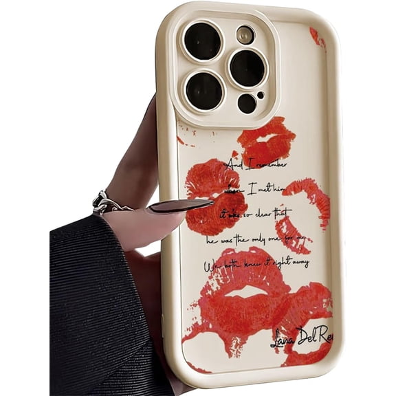Sexy Girl Red Lips Kiss Silicone Case for iPhone Compatible with iPhone 11 Pro Max, White