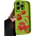 thumbnail image 1 of Sexy Girl Red Lips Kiss Silicone Case for iPhone Compatible with iPhone 15, Green, 1 of 7