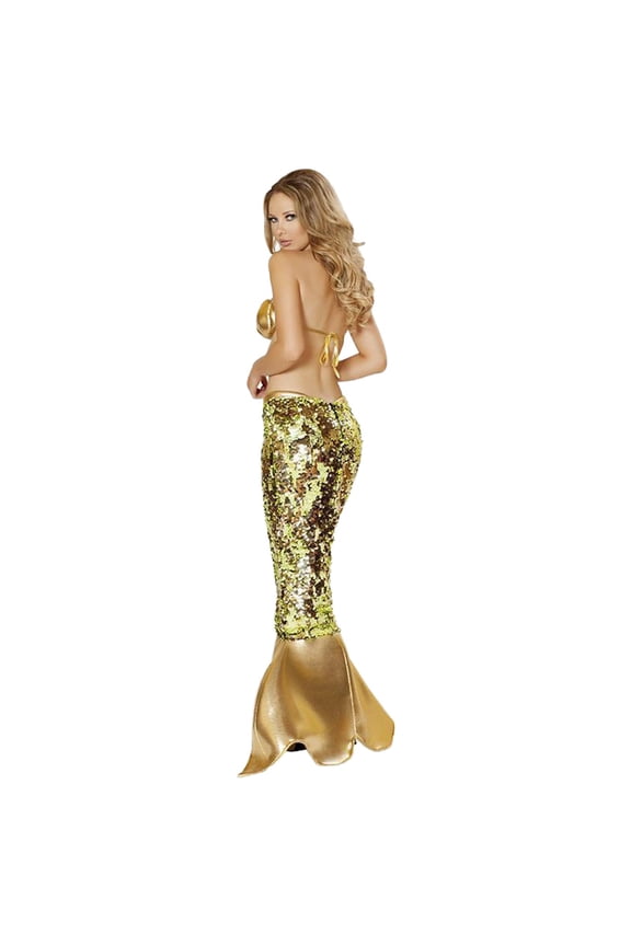 Sexy Golden Sequin Party Dress Bralette & Skirt Set