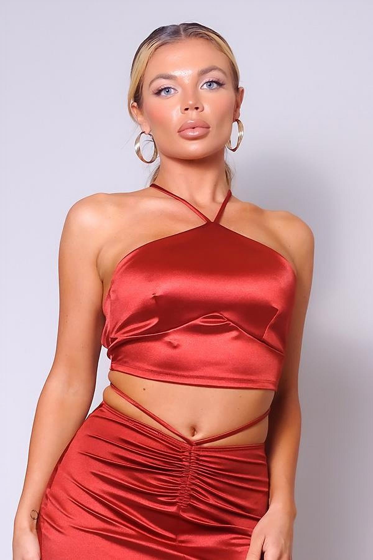 Sexy Halter Front Crop Top M